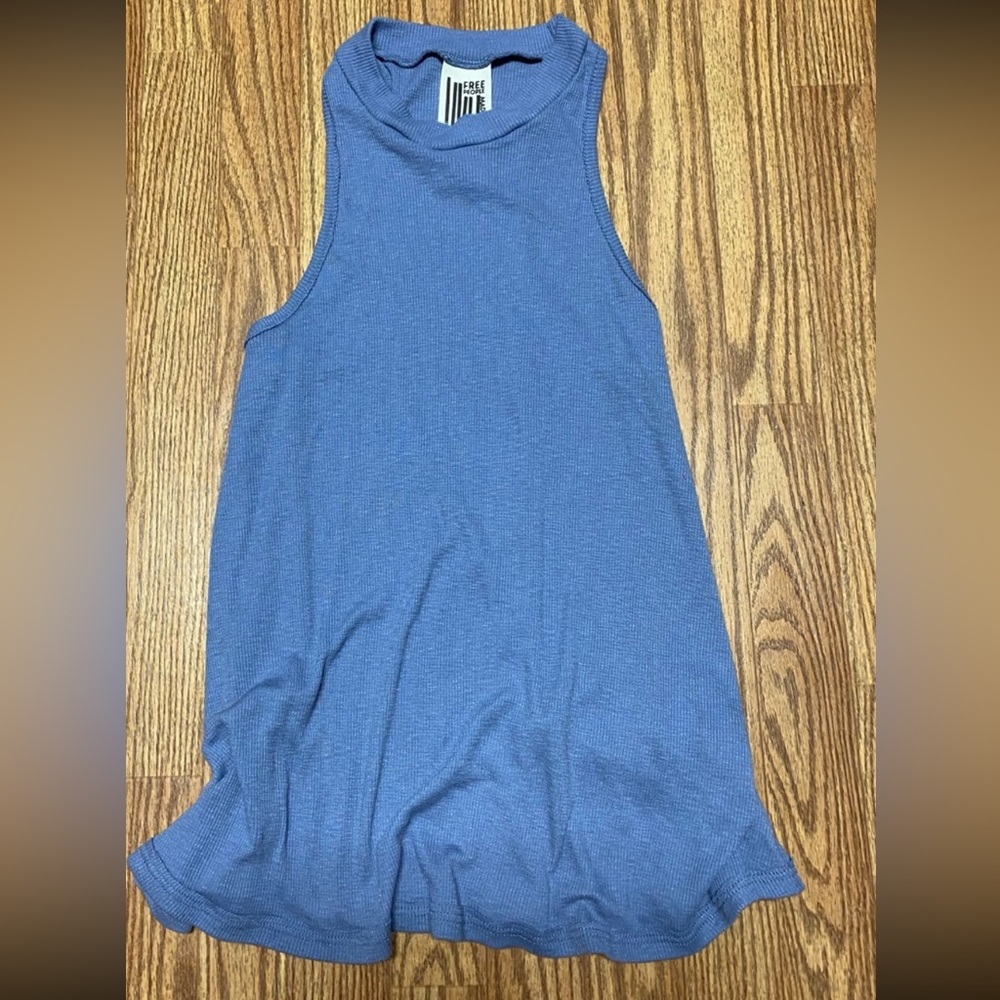 Free People XS Blue Swing High Neck tank top